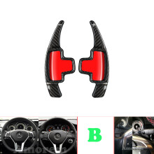 (TYPE B BLACK CARBON) Fiber Steering Wheel Shift Paddle Extension Shifters Replacement For Mercedes Benz AMG A45 CLA45 C63 S63 GLA45 E43 SL63
