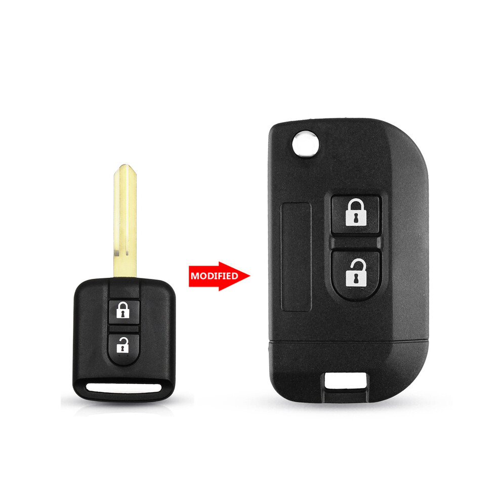 (Moadified Key) Modified Flip Remote Key Shell Case For Nissan Qashqai Elgrand X-Trail Navara Micra Note Cabster Nv200 Primera Sunny 8704304414519