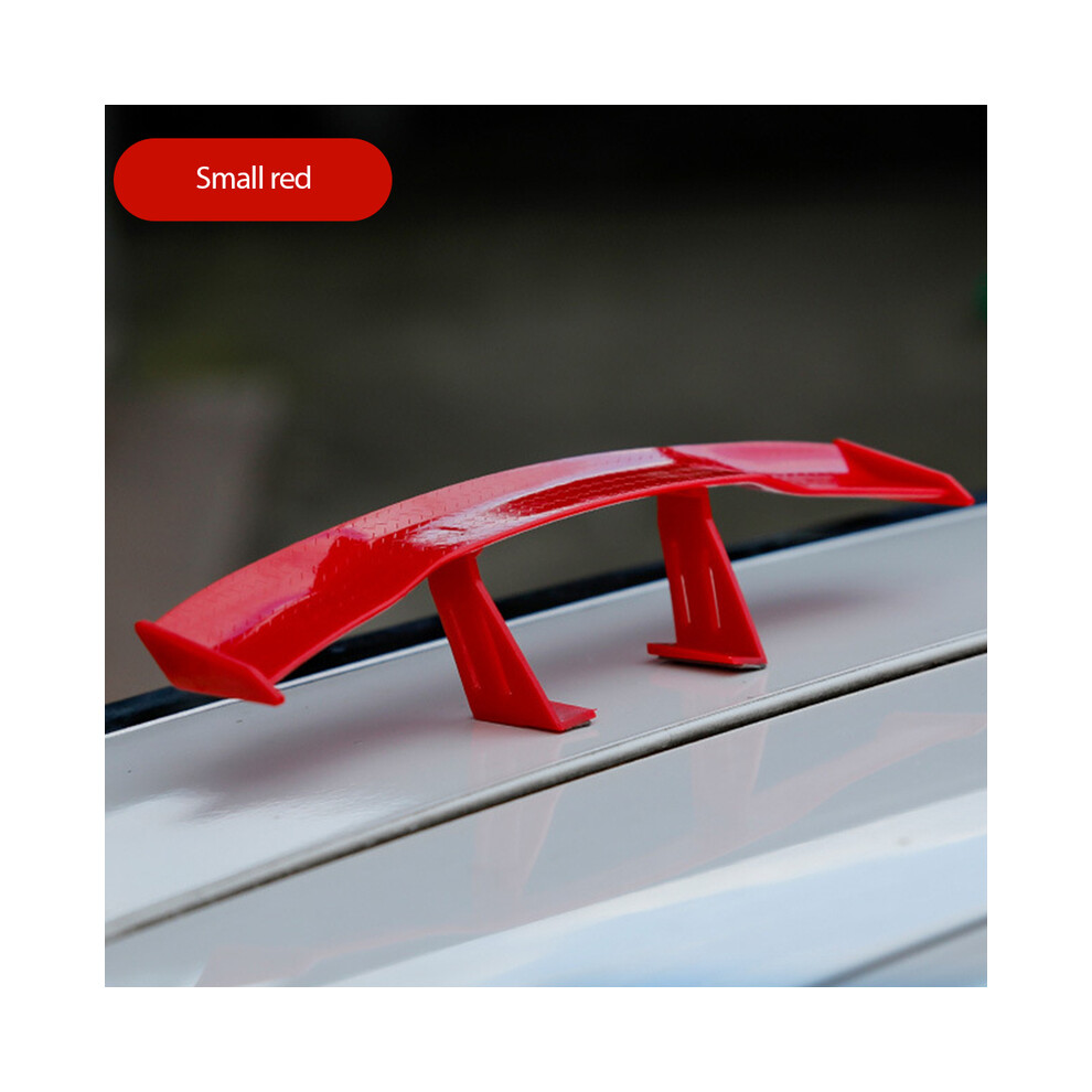 (Small ) Car Universal Mini Spoiler Tail Wing Fiber Look Mini Modified Tail Wings Model Auto Styling Decoration Car Accessories Red 8704304415684