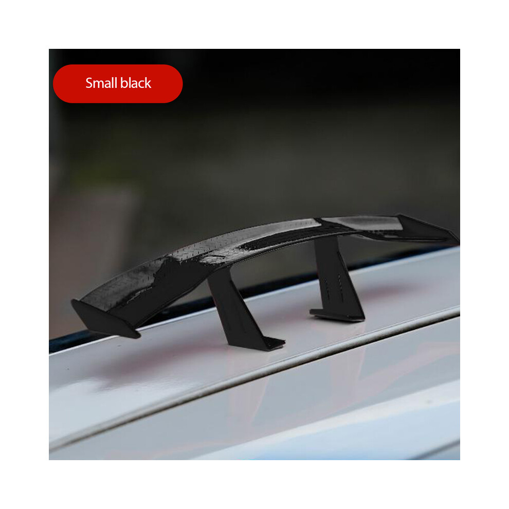 (Small ) Car Universal Mini Spoiler Tail Wing Fiber Look Mini Modified Tail Wings Model Auto Styling Decoration Car Accessories Black 8704304415707