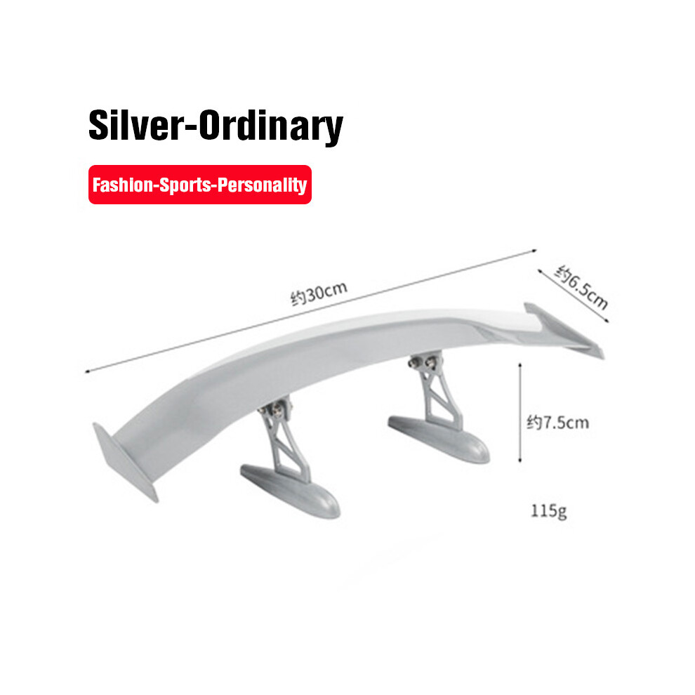 (-Ordinary) Fashion Universal Car Modified Rear Wing Fiber Painted Car Rear Spoiler Small Car Trunk Exterior Wing Parts Car Styling Silver 8704304416667