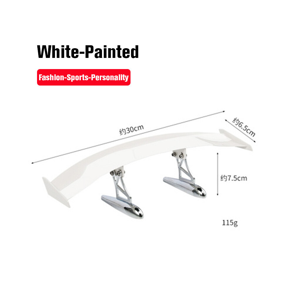 (-Painted) Fashion Universal Car Modified Rear Wing Fiber Painted Car Rear Spoiler Small Car Trunk Exterior Wing Parts Car Styling White 8704304416681