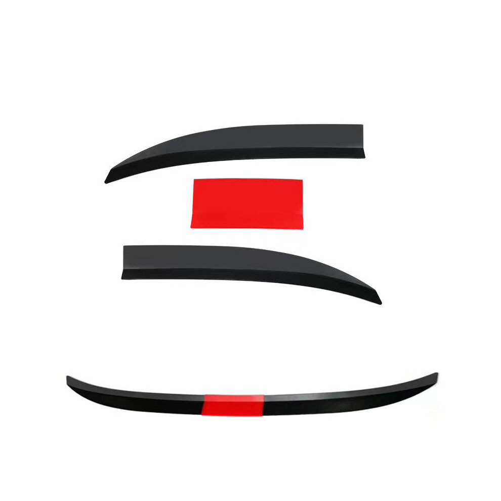 (A) Automobile Modification Universal Tail Three-Stage Adjustment Bright /Fiber Tail Universal Spoiler 3Pcs Universal Black 8704304417695