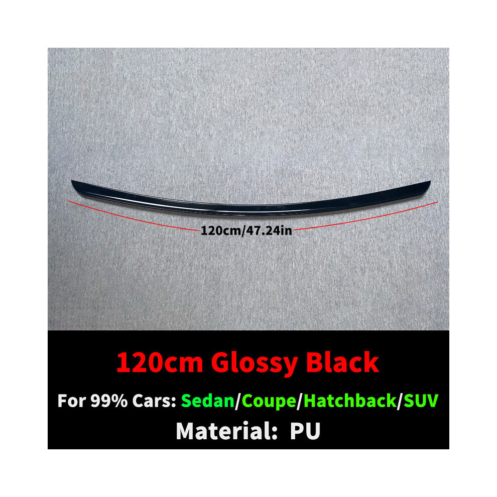 (120Cm Glossy ) Universal Spoiler Rear Wing Air Dam For 99% Sedan Coupe Hatchback Suv Audi A3 A4 Honda Vw Golf Mazda 3 Car Tuning Accessories Black 8704304418333