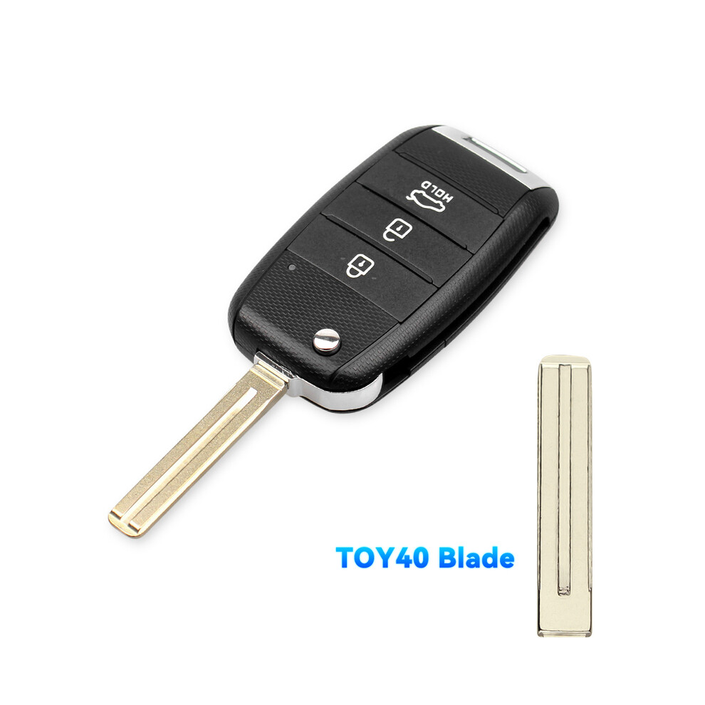 (3Bt Toy40 Blade) 2/3/4Bt Flip Remote Car Key Shell For Kia Carens Ceed Rio Sportage Optima Sorento Cerato Soul Forte Seltos Fob Housing 8704304419057