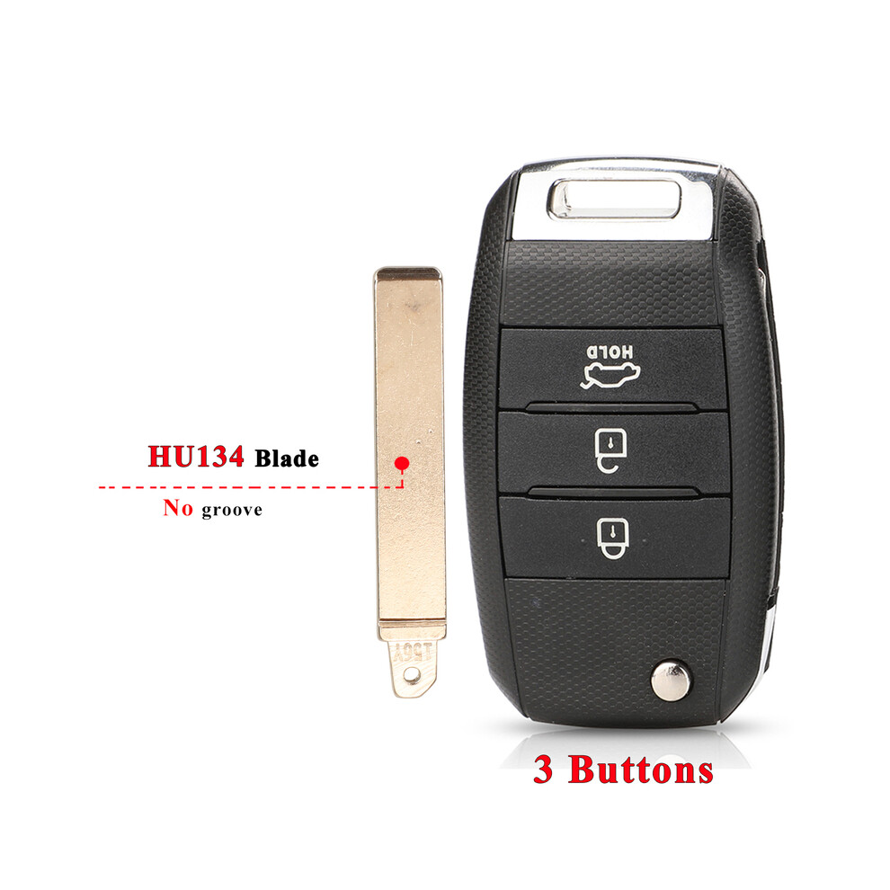 (3Btn Hu134) 3/4Bt Flip Remote Car Key Shell For Kia Carens Ceed Rio Sportage Optima Sorento Cerato Soul Forte Seltos Fob Housing 8704304419798