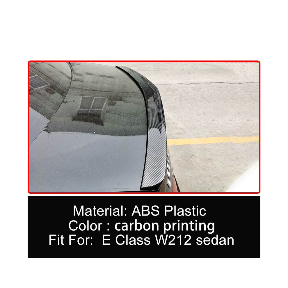 (Carbon Printing) Abs Plastic Rear Trunk Lid Ducktail Lip Spoiler Wings For Mercedes Benz E Class W212 E180 E200 E260 E300 E320 Sedan 4 Door 8704304421241