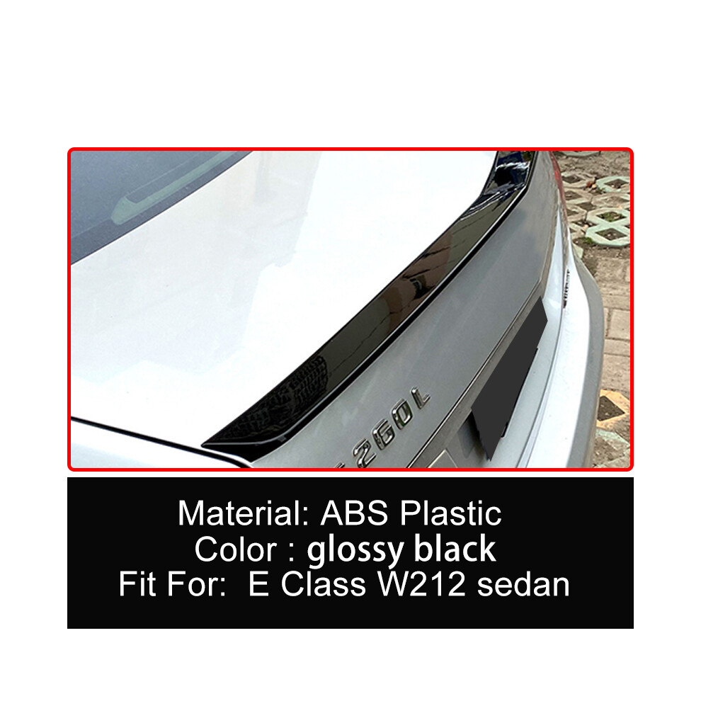 (Glossy ) Abs Plastic Rear Trunk Lid Ducktail Lip Spoiler Wings For Mercedes Benz E Class W212 E180 E200 E260 E300 E320 Sedan 4 Door Black 8704304421234
