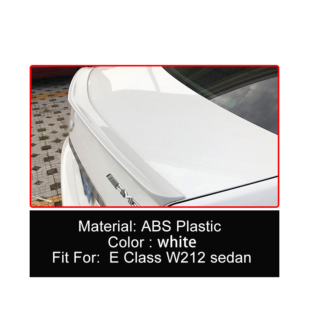 (White) Abs Plastic Rear Trunk Lid Ducktail Lip Spoiler Wings For Mercedes Benz E Class W212 E180 E200 E260 E300 E320 Sedan 4 Door White 8704304421227