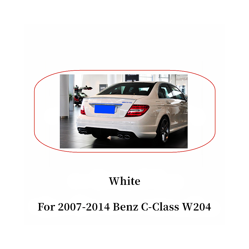 (White) For 2007-2014 Mercedes Benz C-Class W204 C180 C250 C300 C63 Amg Rear Trunk Lid Boot Ducktail Spoiler Wings Tuning Accessories White 8704304421906