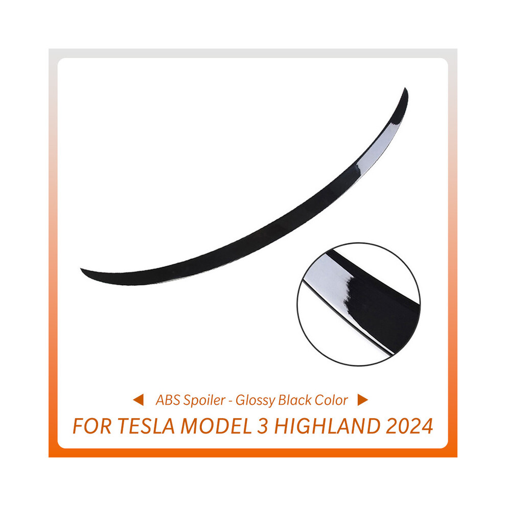(New 3 Glossy ) For Tesla Model Y 2024 Abs Rear Trunk Spoiler Wing For Tesla Model 3 2017-2023 Model3 Highland Car Accessories High-Performance Black 8704304424938