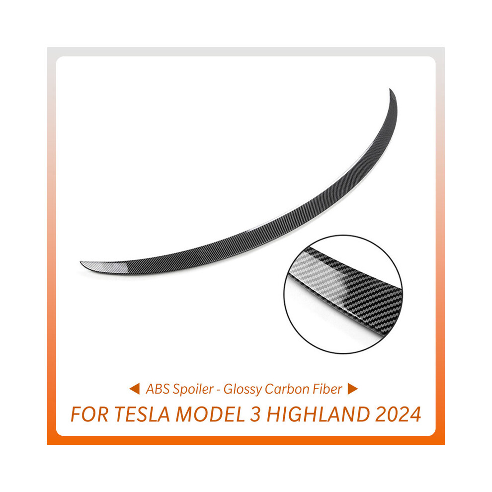 (New 3 Glossy Carbon) For Tesla Model Y 2024 Abs Rear Trunk Spoiler Wing For Tesla Model 3 2017-2023 Model3 Highland Car Accessories High-Performance 8704304425003