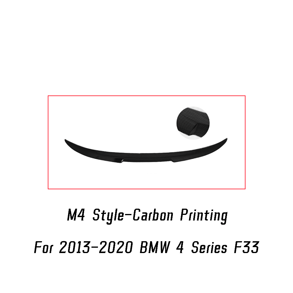 (F33 Carbon Printing) For Bmw 4 Series F32 F33 F36 M4 Mp Psm Style Glossy Rear Trunk Lid Car Spoiler Wings Exterior Tuning Accessories Black 8704304425164
