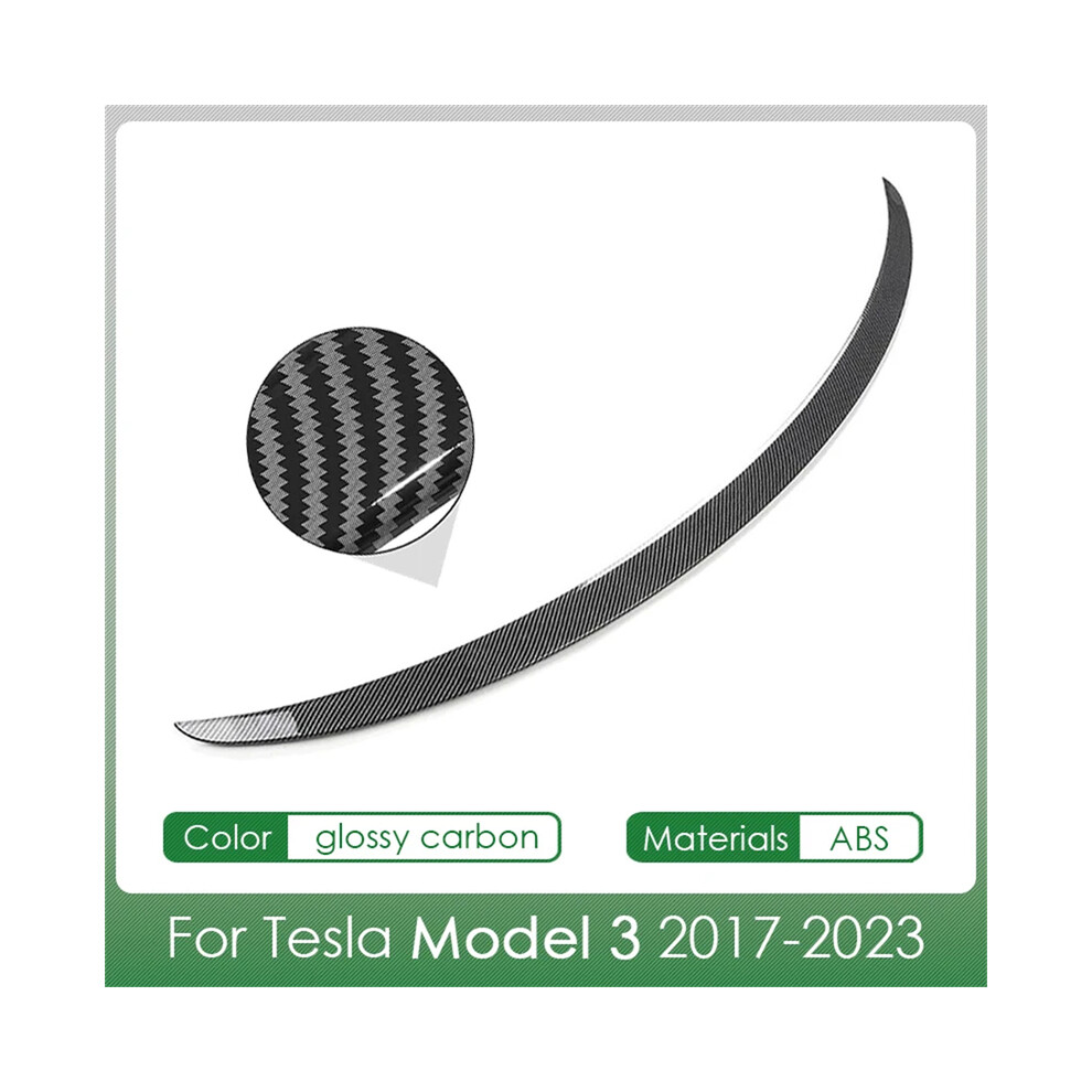 (3 Carbon Glossy) Tesla Spoiler Model Y 2023 Accessories Spoilers Wings For Tesla Model 3 Car Accessories 2017-2023 Abs Material High-Performance 8704304425621