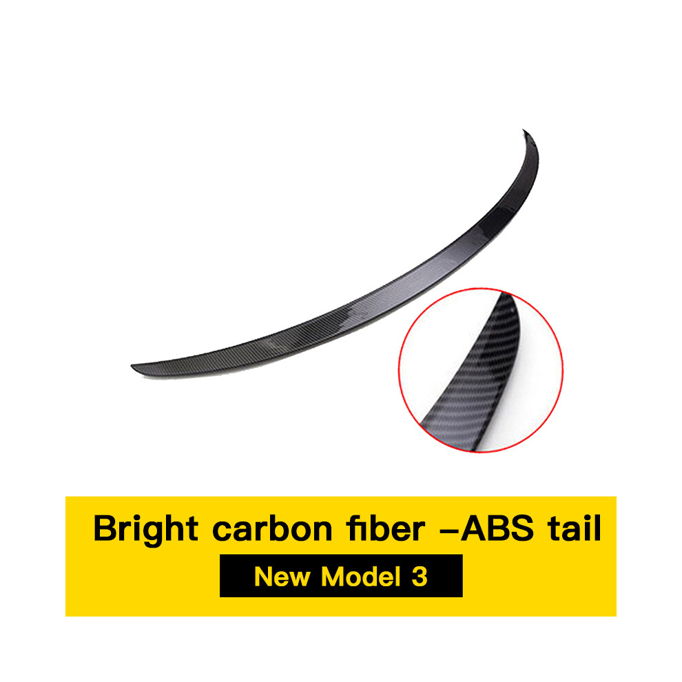 (Abs Glossy Carbon) Car Abs Spoiler Fiber For New Tesla Model 3 Highland 2024 Original High-Performance Exterior Model3 Accessories 8704304426055