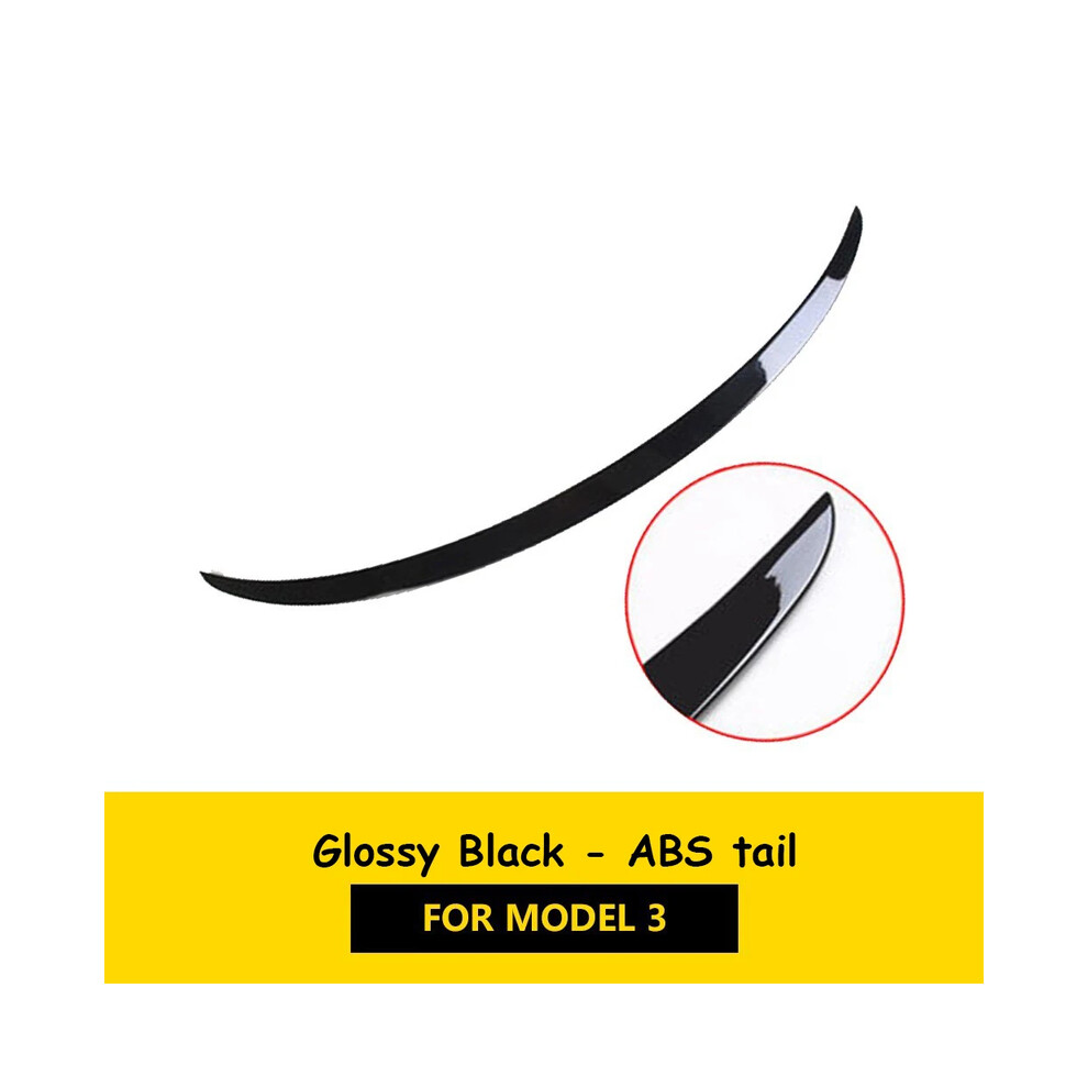 (3 Abs Glossy ) Car Abs Spoiler Fiber For Tesla Model 3 Y 2023 Original High-Performance Exterior Modification Model3 Accessory Black 8704304426598