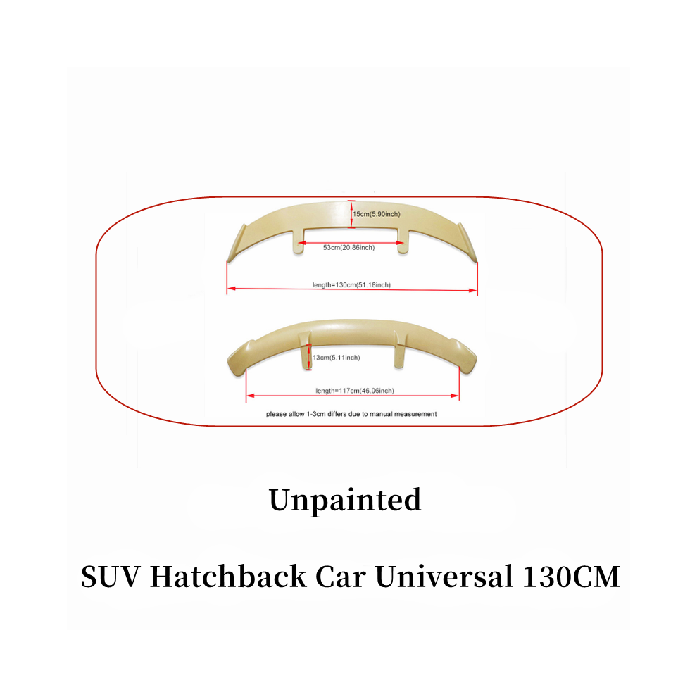 (Unpainted) Suv Hatchback Car Universal 130Cm Spoiler Wings Exterior Tuning Accessorie Parts For Toyota Honda Mazda Vw Bmw Audi Black 8704304426796