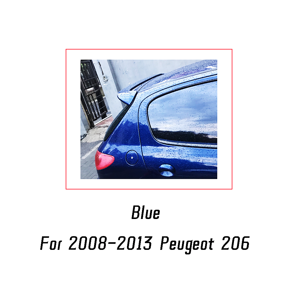 () For 2013-2018 Peugeot 206 Hatchback Rear Trunk Lid Roof Spoiler Wings Abs Plastic Car Exterior Tuning Accessories Blue/Black 8704304427120