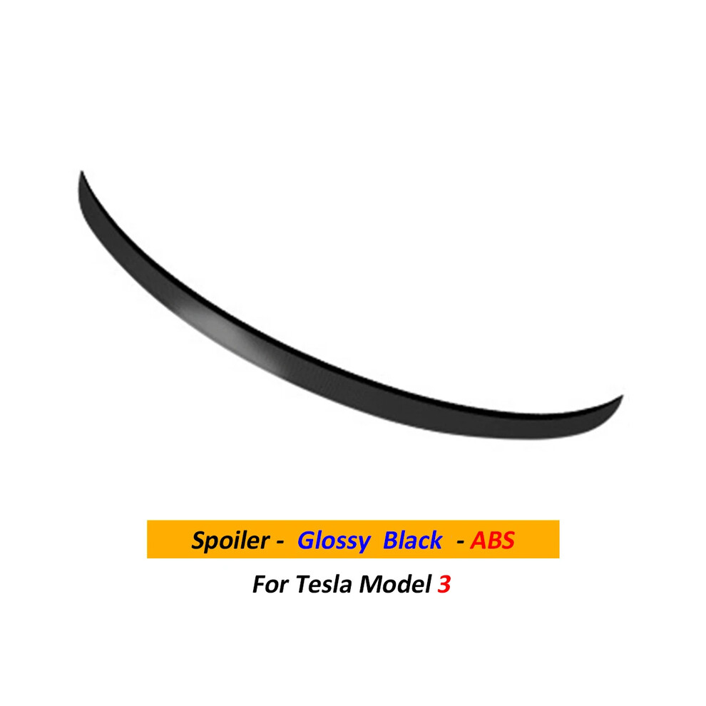 (Abs M3 Glossy ) 1Pcs Spoiler Modely Trunk Wing For Tesla Model Y 2024 Accessories Abs Fiber Accessory Model3 Car Exterior Decoration 2022 Black 8704304426901