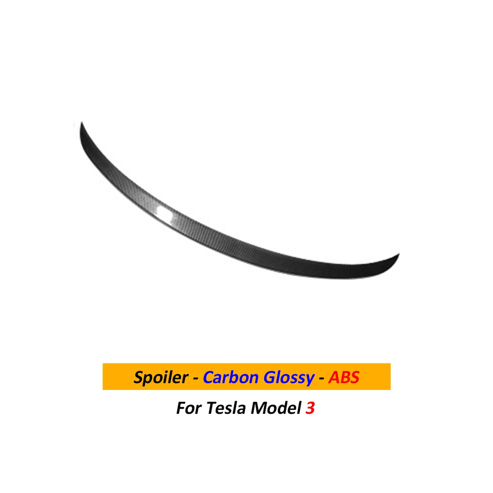 (Abs M3 Carbon Glossy) 1Pcs Spoiler Modely Trunk Wing For Tesla Model Y 2024 Accessories Abs Fiber Accessory Model3 Car Exterior Decoration 2022 8704304426970