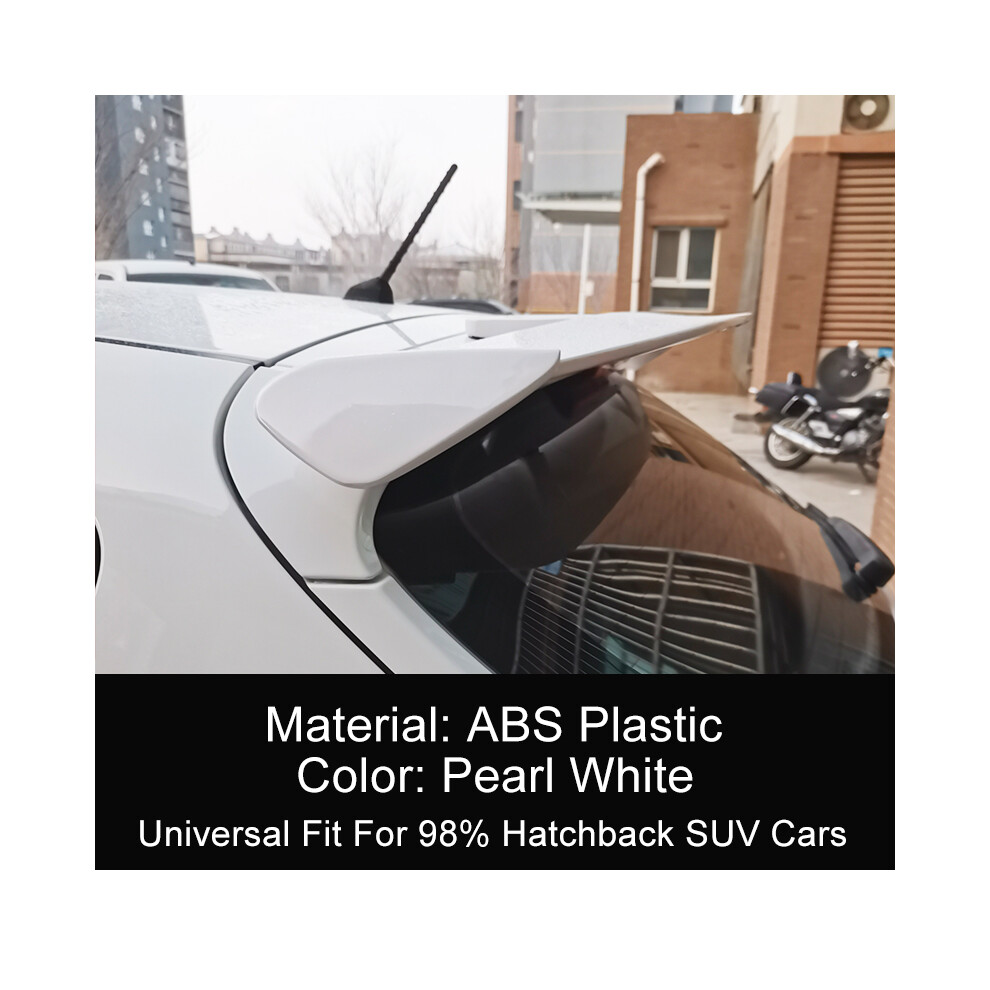(Pearl ) Hatchback Suv Cars Rear Roof Trunk Lid Spoiler Wings 130Cm Universal Fit Mostly Vehicle Abs Accessories Parts White/Black 8704304427267