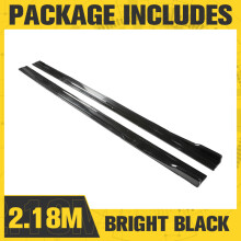 (2.18m bright black) 8pcs 2.18m/2m Universal Side Skirt Extension Rocker Plate Lip Separator Bumper Car Styling For BWN For Toyota