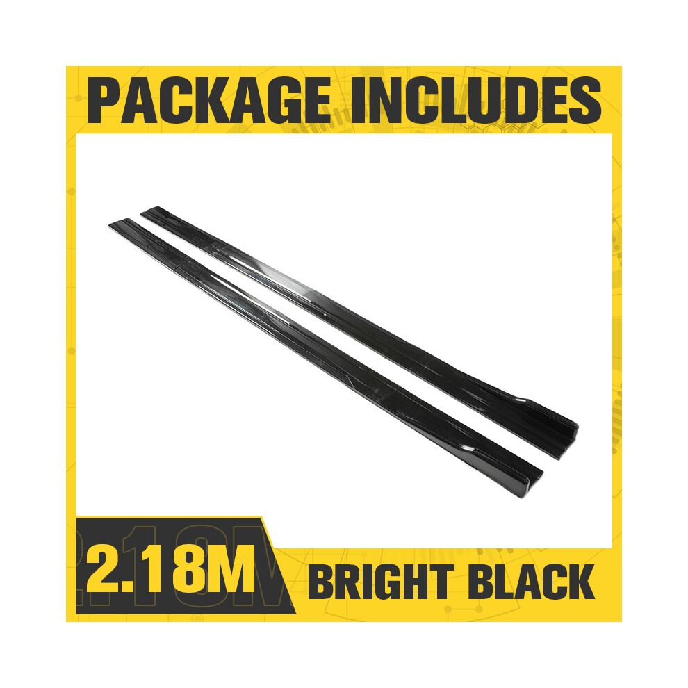 (2.18M Bright ) 8Pcs 2.18M/2M Universal Side Skirt Extension Rocker Plate Lip Separator Bumper Car Styling For Bwn For Toyota Black 8704304427397