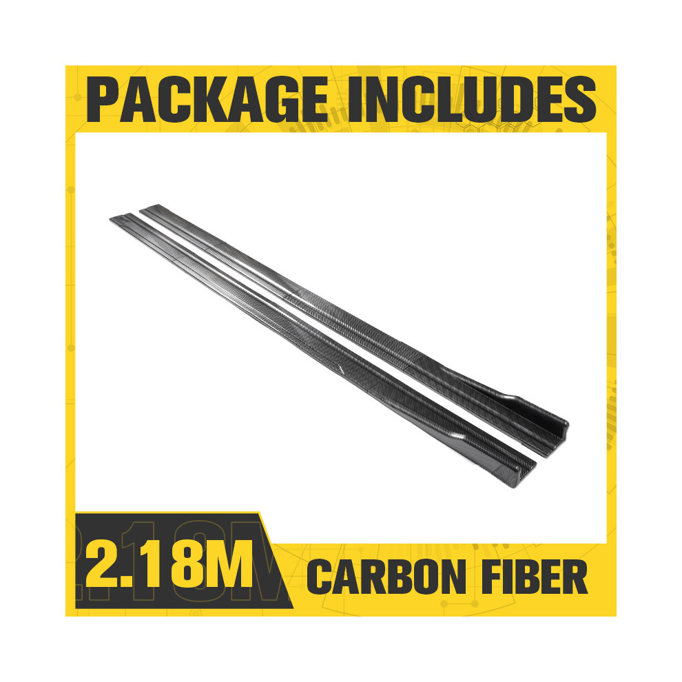 (2.18M Carbon Fiber) 8Pcs 2.18M/2M Universal Side Skirt Extension Rocker Plate Lip Separator Bumper Car Styling For Bwn For Toyota 8704304427441