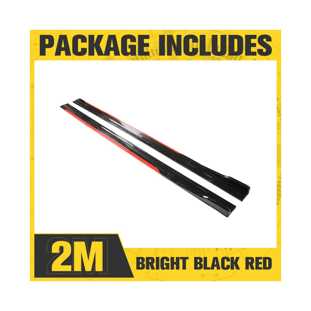 (2M -Red) 8Pcs 2.18M/2M Universal Side Skirt Extension Rocker Plate Lip Separator Bumper Car Styling For Bwn For Toyota Black/Red 8704304427410