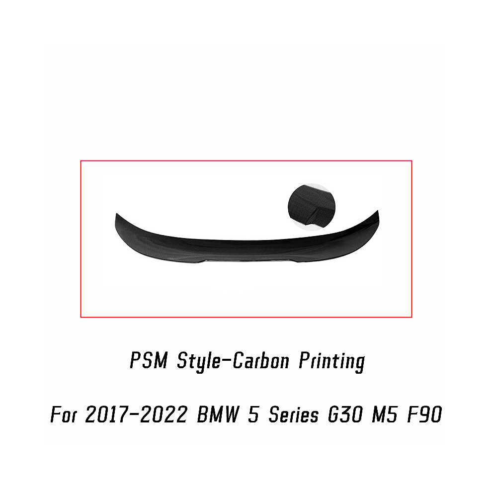 (Psm Carbon Printing) For 2017-2022 Bmw 5 Series G30 F90 M5 520I 530I 540I M550i Mp M4 Psm Style Rear Trunk Lid Spoiler Wings Car Tuning Accessories 8704304428226