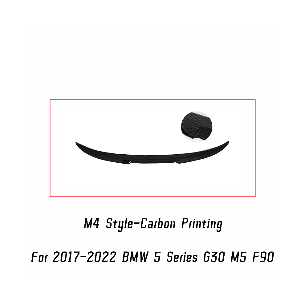 (M4 Carbon Printing) For 2017-2022 Bmw 5 Series G30 F90 M5 520I 530I 540I M550i Mp M4 Psm Style Rear Trunk Lid Spoiler Wings Car Tuning Accessories 8704304428219