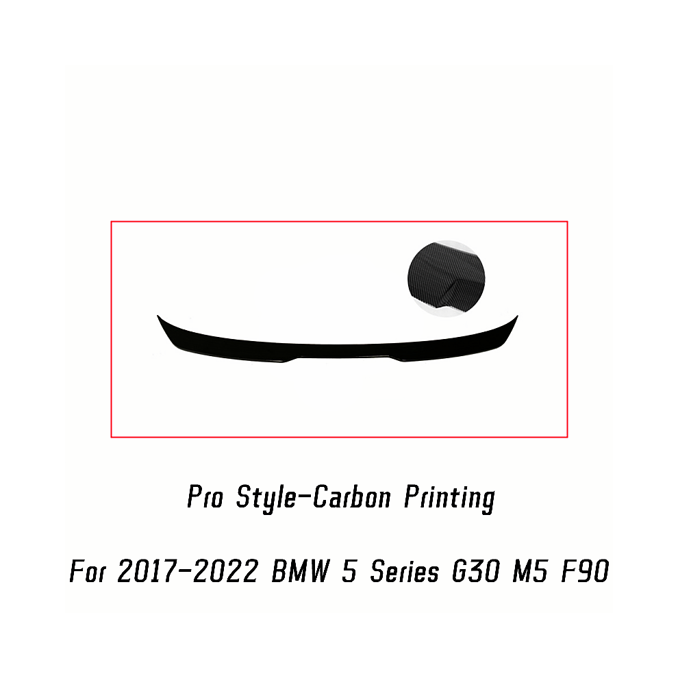 (PRO Carbon Printing) For 2017-2022 BMW 5 Series G30 F90 M5 520i 530i 540i M550i MP M4 PSM Style Rear Trunk Lid Spoiler Wings Car Tuning Accessories-image-OPC-PFBRBBK-NEW