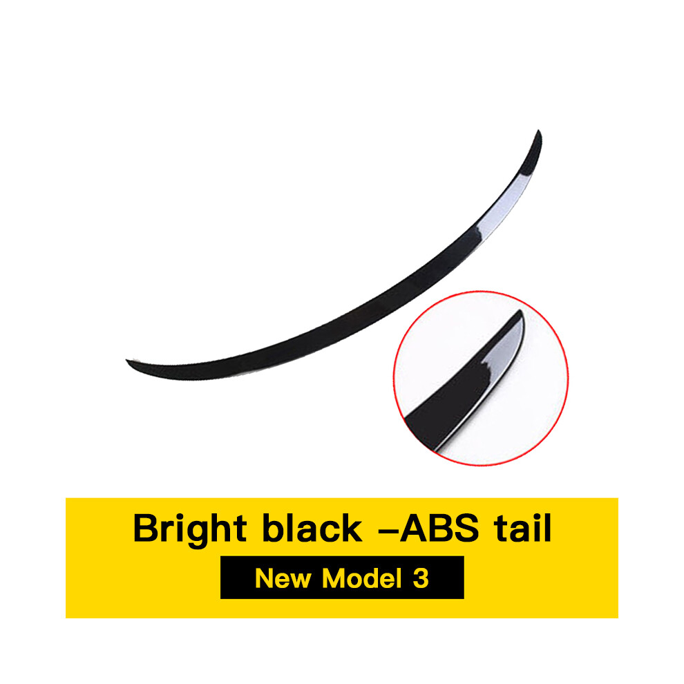 (M3 Glossy ) For Tesla 2024 Model 3 Highland Rear Spoiler Wings Abs Fiber Pattern Rear Trunk Tail Wing Car Styling Kits Accessories Black 8704304428745