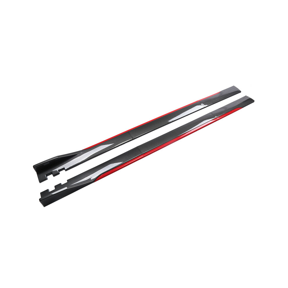( Carbon 2M) 1Pair 2M/2.2M Universal Side Skirt Extension Rocker Plate Lip Separator Bumper For Bmw Mercedes-Benz Audi Vw Civic Hondatoyota Red 8704304428547