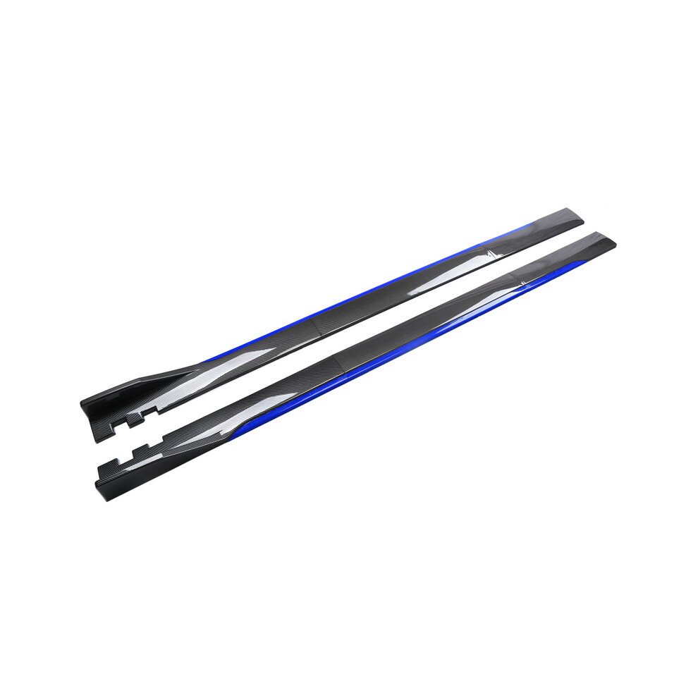 ( Carbon 2.2M) 1Pair 2M/2.2M Universal Side Skirt Extension Rocker Plate Lip Separator Bumper For Bmw Mercedes-Benz Audi Vw Civic Hondatoyota Blue 8704304428578