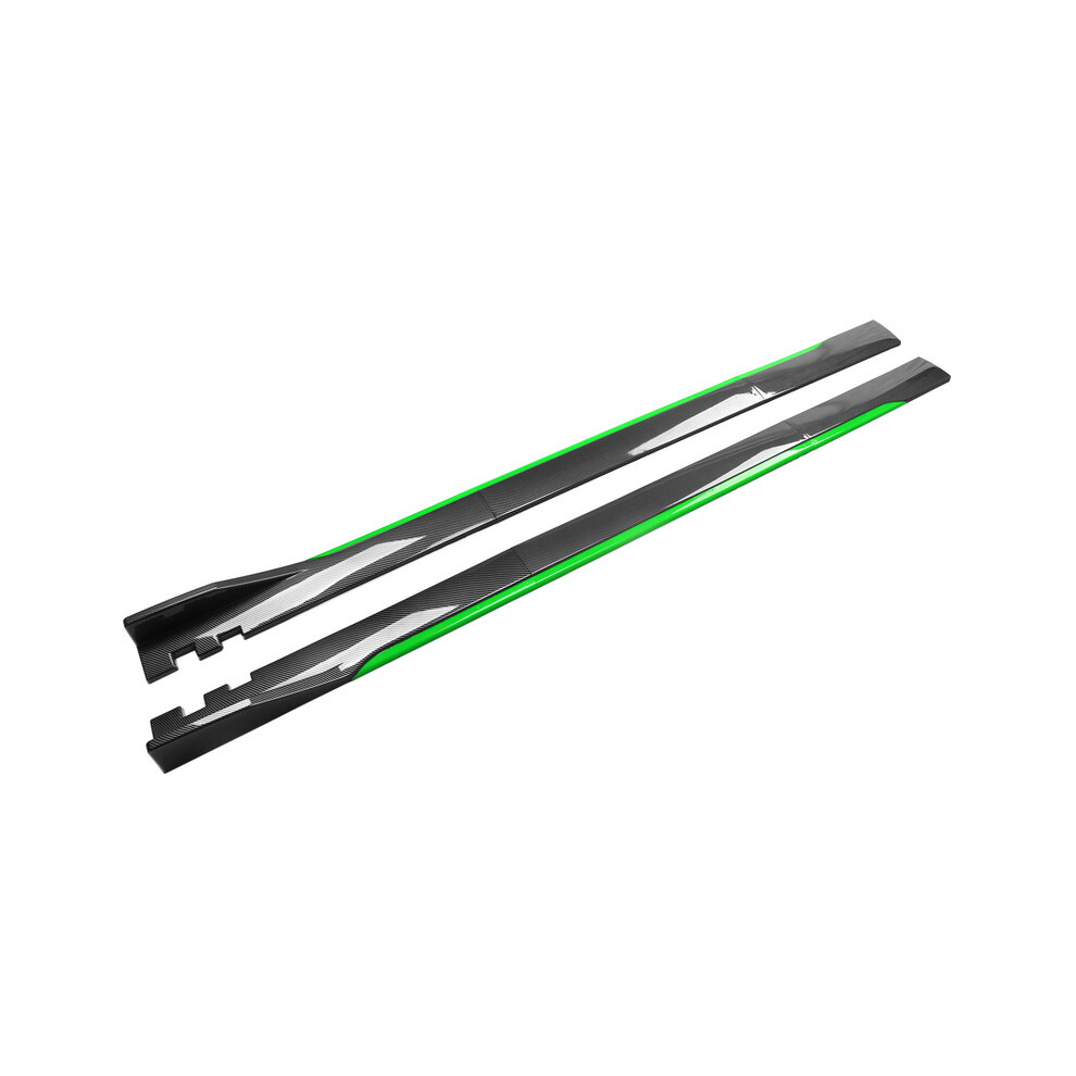 ( Carbon 2.2M) 1Pair 2M/2.2M Universal Side Skirt Extension Rocker Plate Lip Separator Bumper For Bmw Mercedes-Benz Audi Vw Civic Hondatoyota Green 8704304428622
