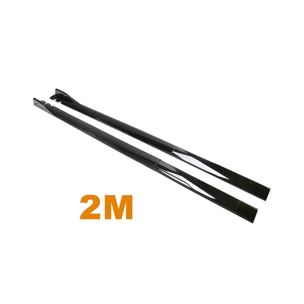 (Glossy 2M) 1Pair 2M/2.2M Universal Side Skirt Extension Rocker Plate Lip Separator Bumper For Bmw Mercedes-Benz Audi Vw Civic Hondatoyota Black 8704304428639