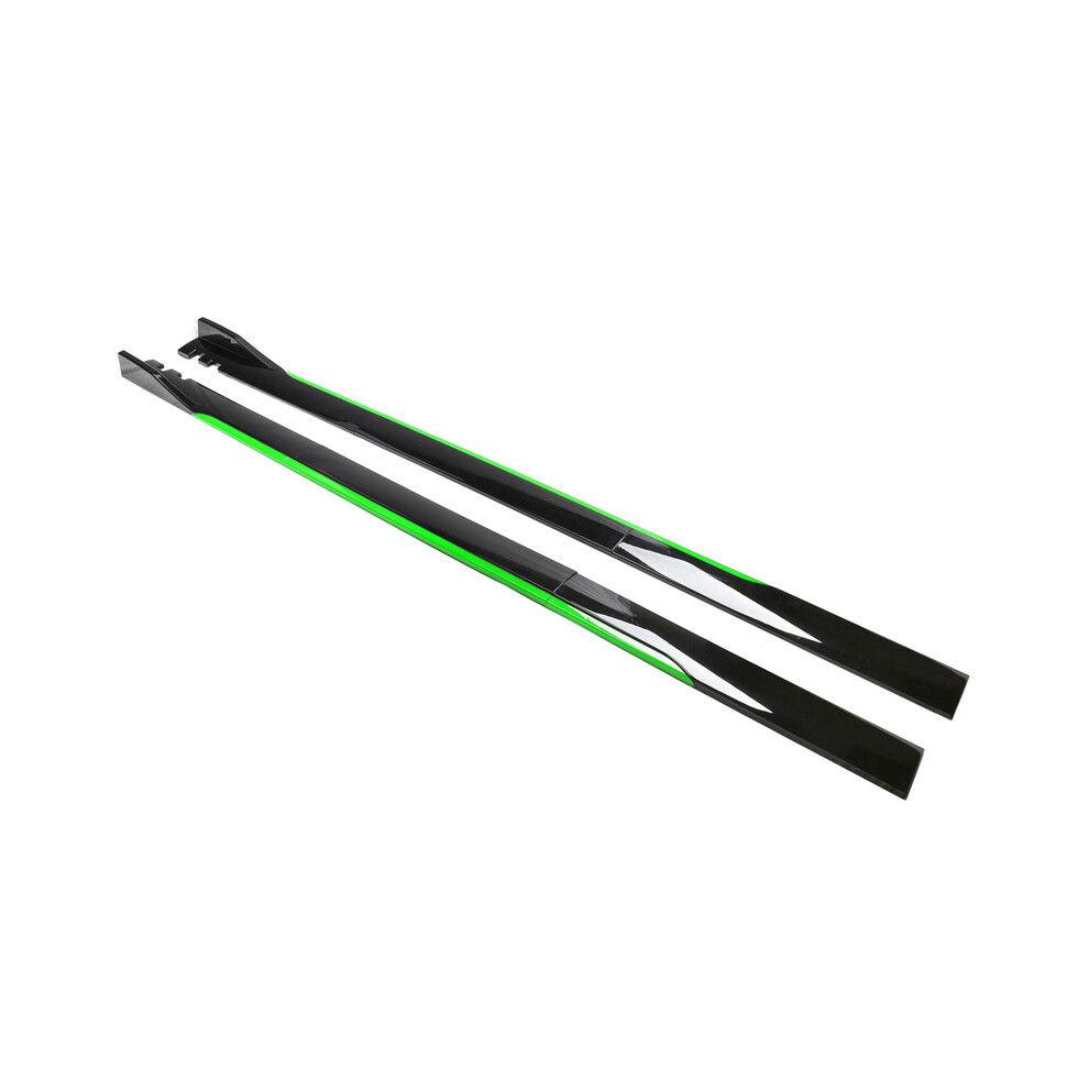 ( 2M) 1Pair 2M/2.2M Universal Side Skirt Extension Rocker Plate Lip Separator Bumper For Bmw Mercedes-Benz Audi Vw Civic Hondatoyota Green/Black 8704304428646