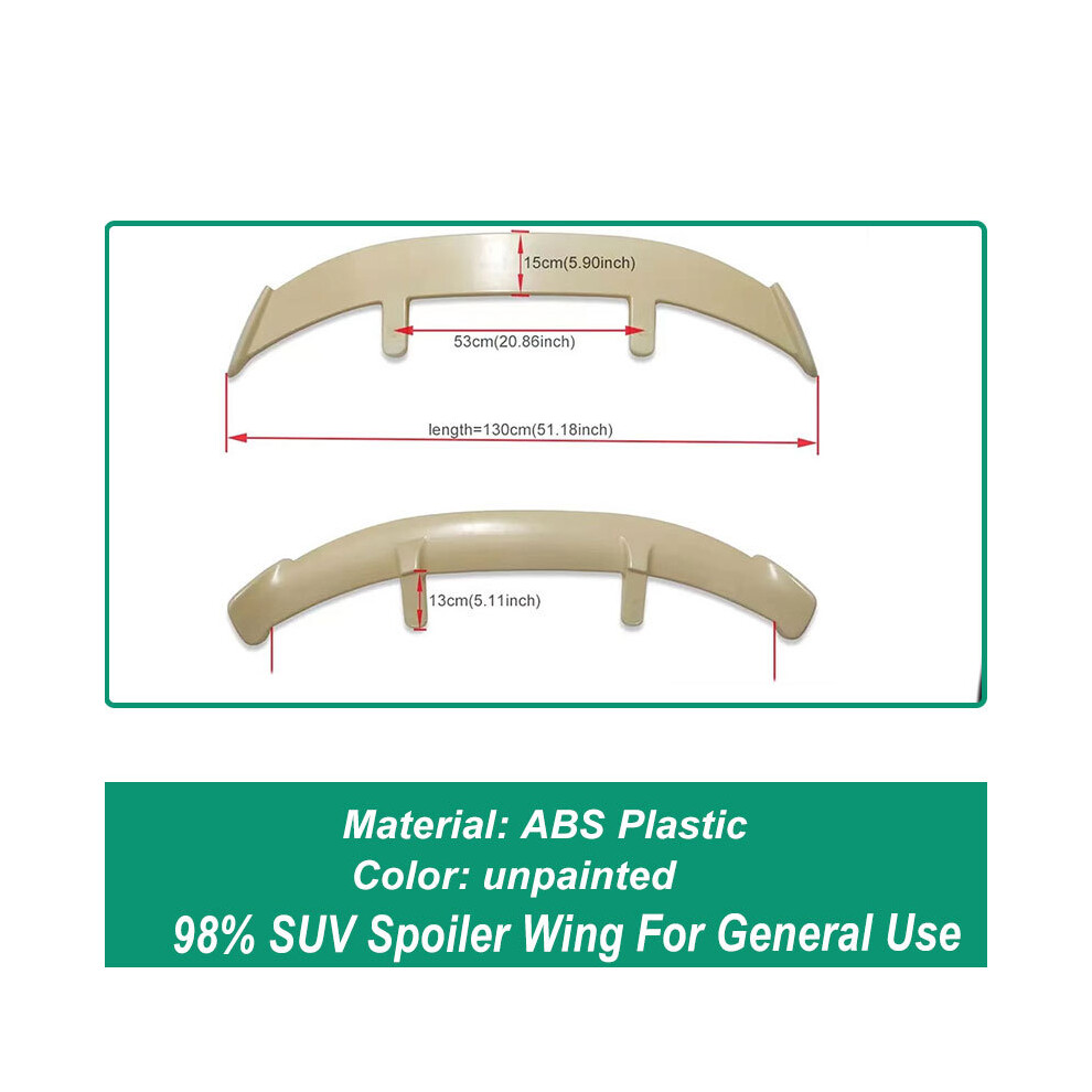 (Unpainted) Abs Glossy Universal Rear Roof For Mostly Hatchback Suv Trunk Lid Car Spoiler Wings Exterior Accessories Parts Black 8704304426826