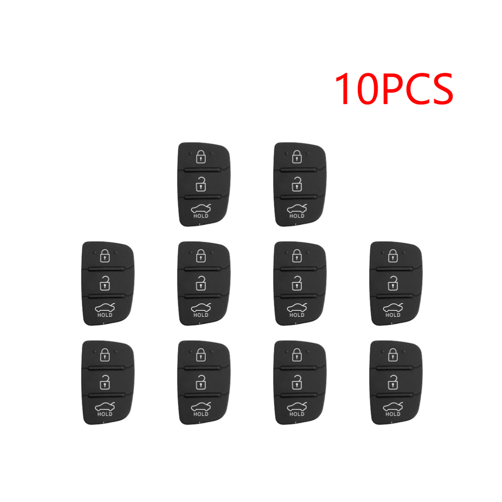 (10Pcs Type1) For Hyundai I30 I35 Ix20 Solaris Verna For Kia Rio K2 K5 3 Button Flip Folding Remote Car Key Case Silicone Pad Replacement Kit 8704304429131