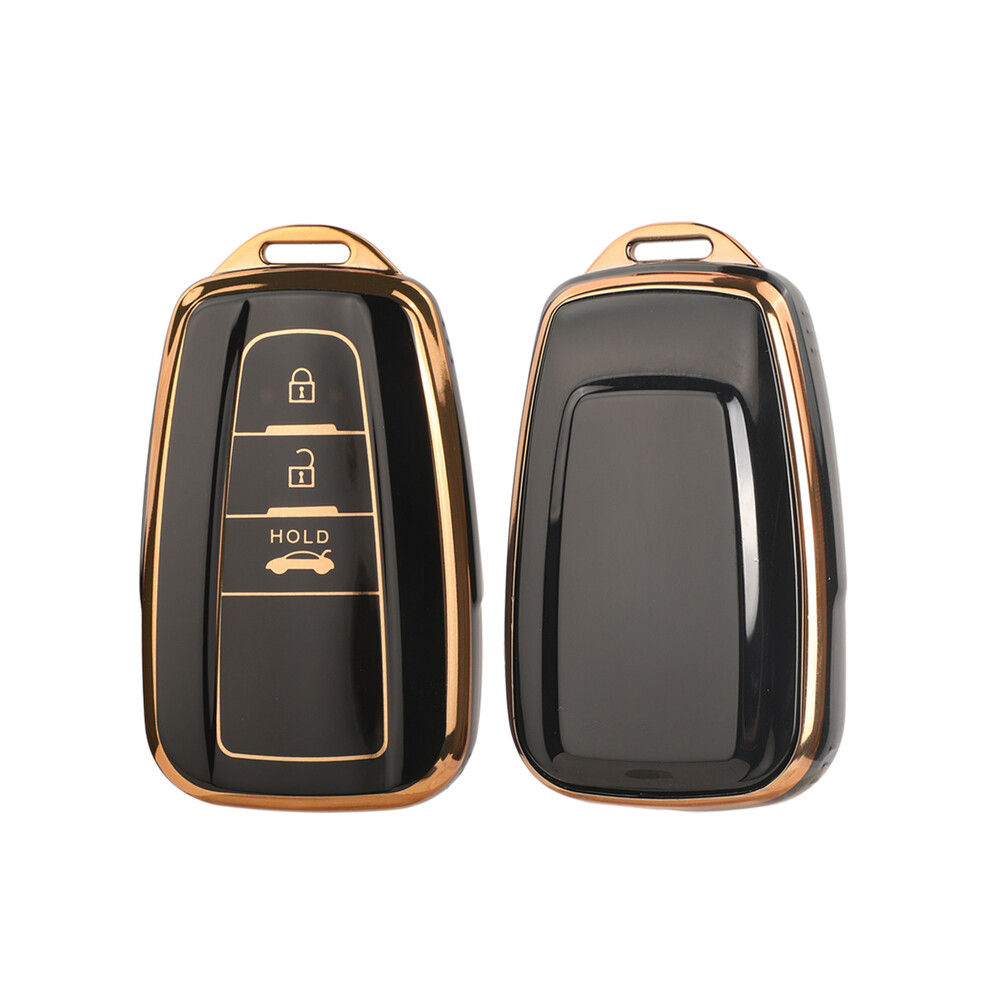 (Black) Tpu Car Remote Key Cover Case Shell For Toyota Camry Rav4 Prius Chr C-Hr Avalon Corolla Land Cruiser Prado Accessories Black 8704304429438