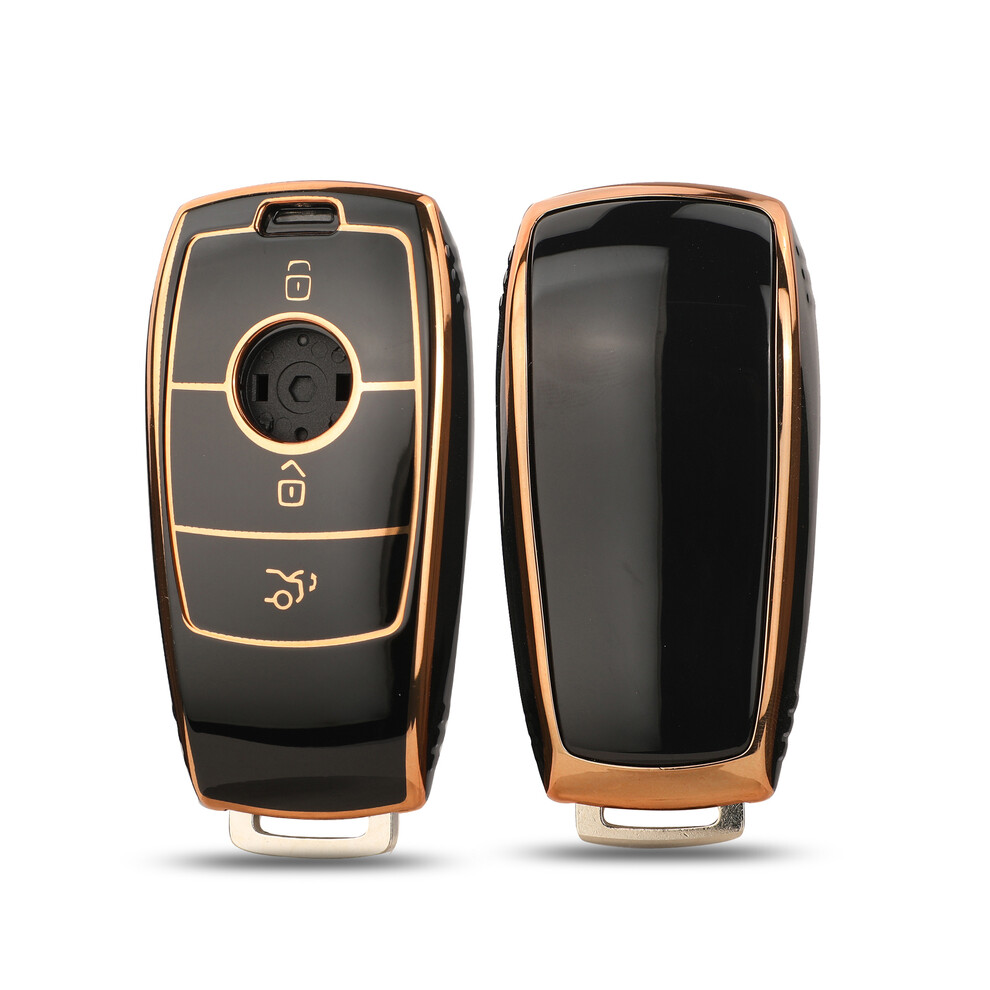(Black) Tpu Car Key Shell Case Fob For Mercedes Benz 2017 E Class W213 2018 S Smart Key Black 8704304429780