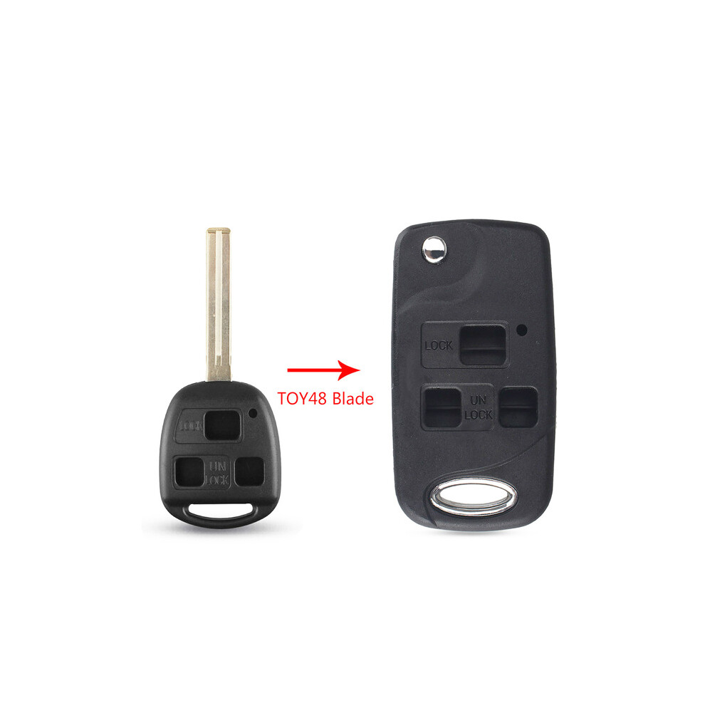 (2) 2/3 Buttons Modified Flip Remote Key Shell Case Fob For Toyota Corolla Yaris Carina Camry Avensis For Lexus Toy43/Toy47/Toy48 8704304430090