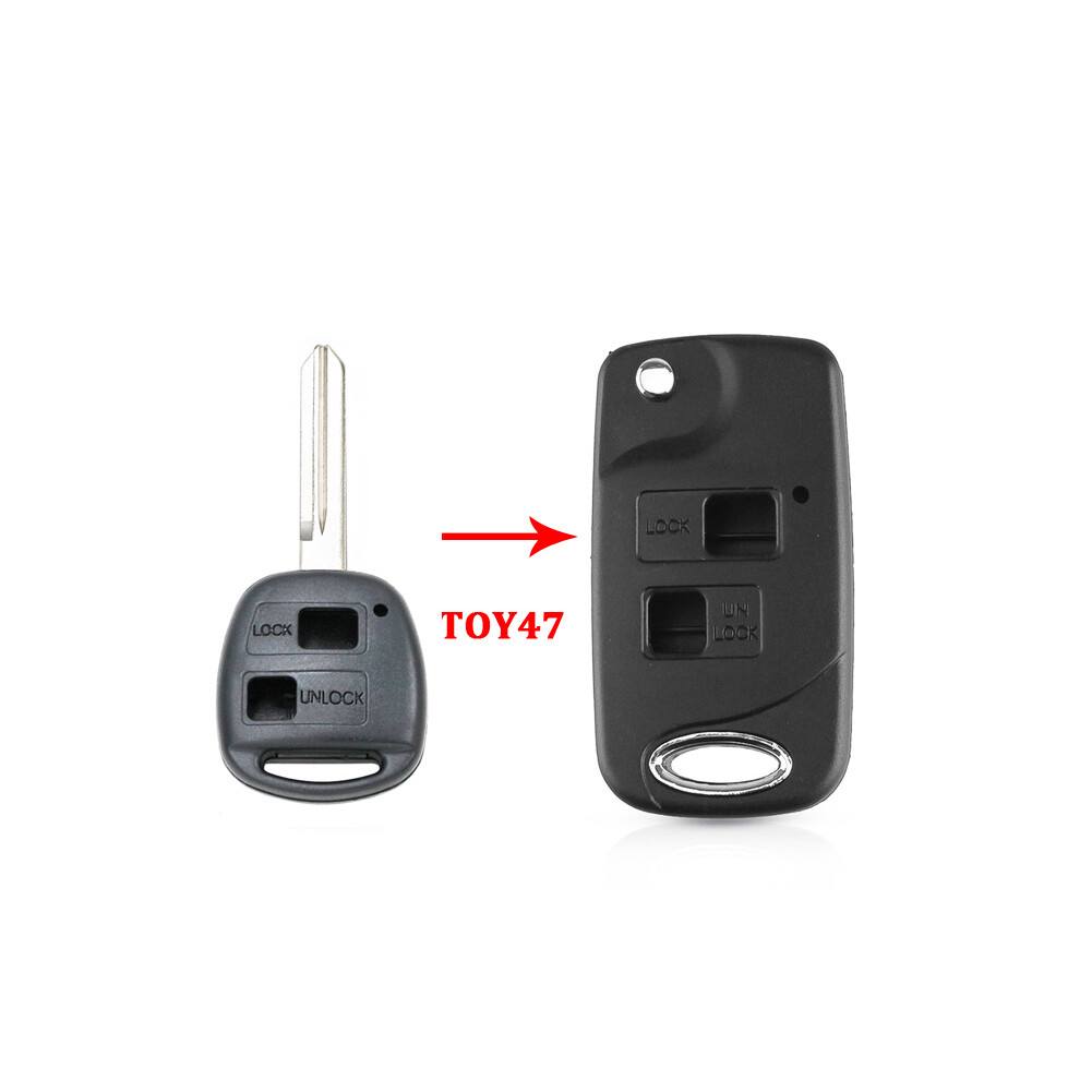 (3) 2/3 Buttons Modified Flip Remote Key Shell Case Fob For Toyota Corolla Yaris Carina Camry Avensis For Lexus Toy43/Toy47/Toy48 8704304430083