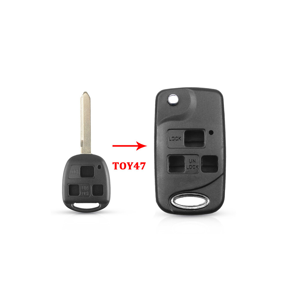 (4) 2/3 Buttons Modified Flip Remote Key Shell Case Fob For Toyota Corolla Yaris Carina Camry Avensis For Lexus Toy43/Toy47/Toy48 8704304430106