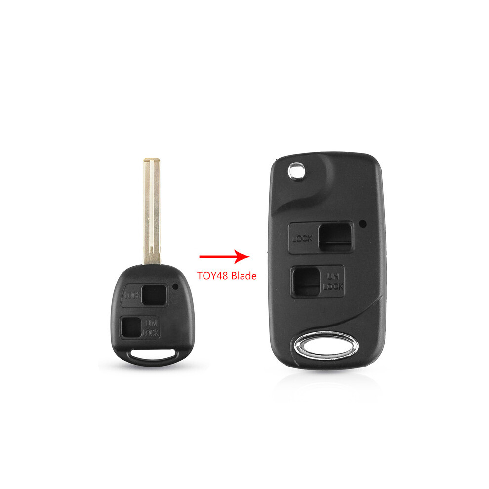 (1) 2/3 Buttons Modified Flip Remote Key Shell Case Fob For Toyota Corolla Yaris Carina Camry Avensis For Lexus Toy43/Toy47/Toy48 8704304430113