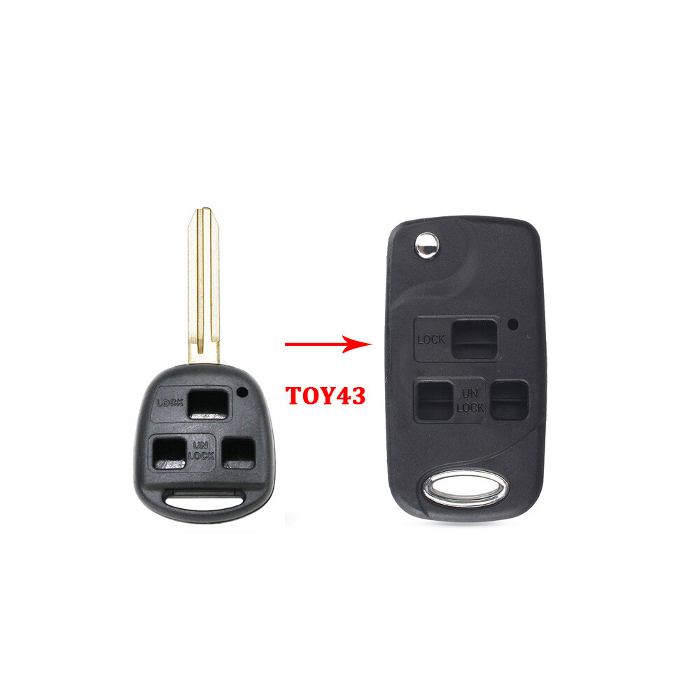 (6) 2/3 Buttons Modified Flip Remote Key Shell Case Fob For Toyota Corolla Yaris Carina Camry Avensis For Lexus Toy43/Toy47/Toy48 8704304430137