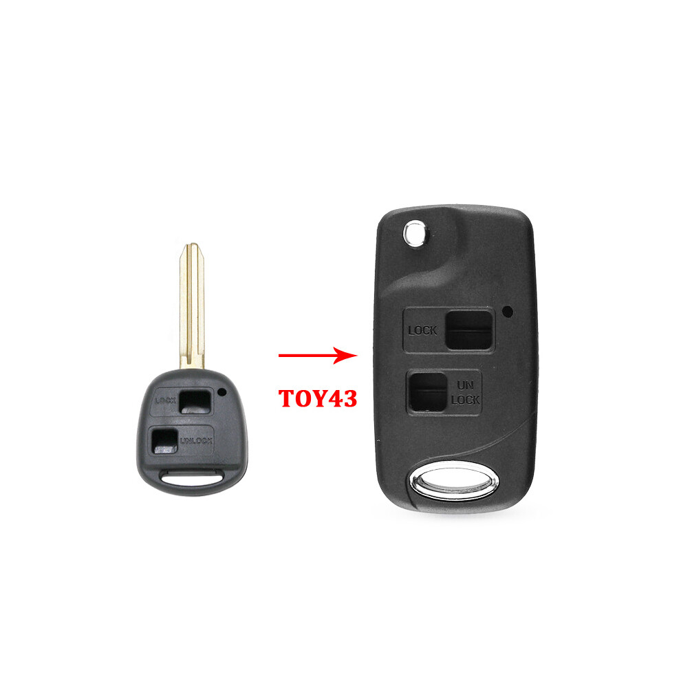 (5) 2/3 Buttons Modified Flip Remote Key Shell Case Fob For Toyota Corolla Yaris Carina Camry Avensis For Lexus Toy43/Toy47/Toy48 8704304430120