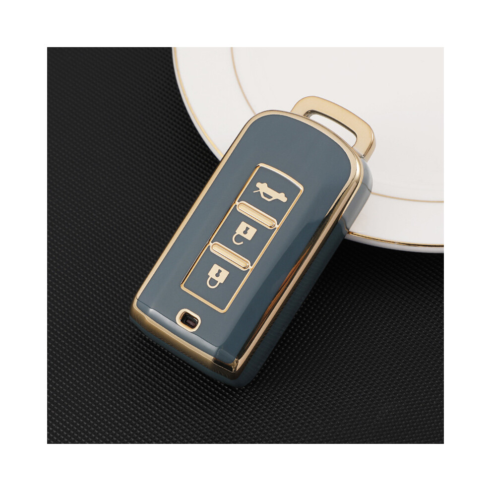 (Gray) Tpu Key Cover Remote Car Key Case Cover Soft Tpu Shell For Mitsubishi Xpander Outlander Asx Pajero Eclipse Cross Montero Gray 8704304432766