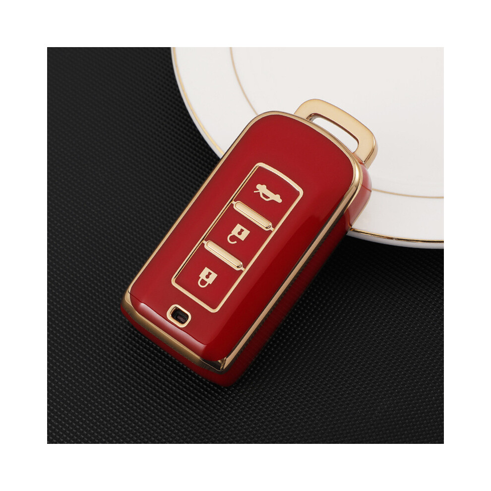 (Red) Tpu Key Cover Remote Car Key Case Cover Soft Tpu Shell For Mitsubishi Xpander Outlander Asx Pajero Eclipse Cross Montero Red 8704304432773